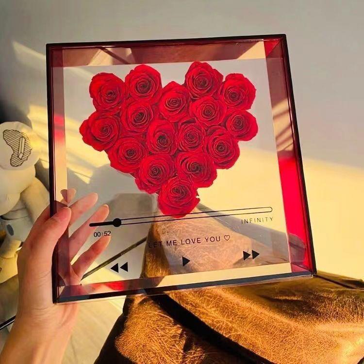 爱的礼CD永生花花摆CD花盒盒玫瑰礼摆盒件生日送女友送老婆情人节