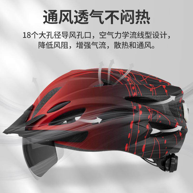 971车夏季新款风镜帽檐成自行车头盔透气人轻便公路单车带骑行头