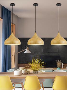 北欧约餐厅工业风单创意个简46751性理发店店店铺商用饭木头纹灯