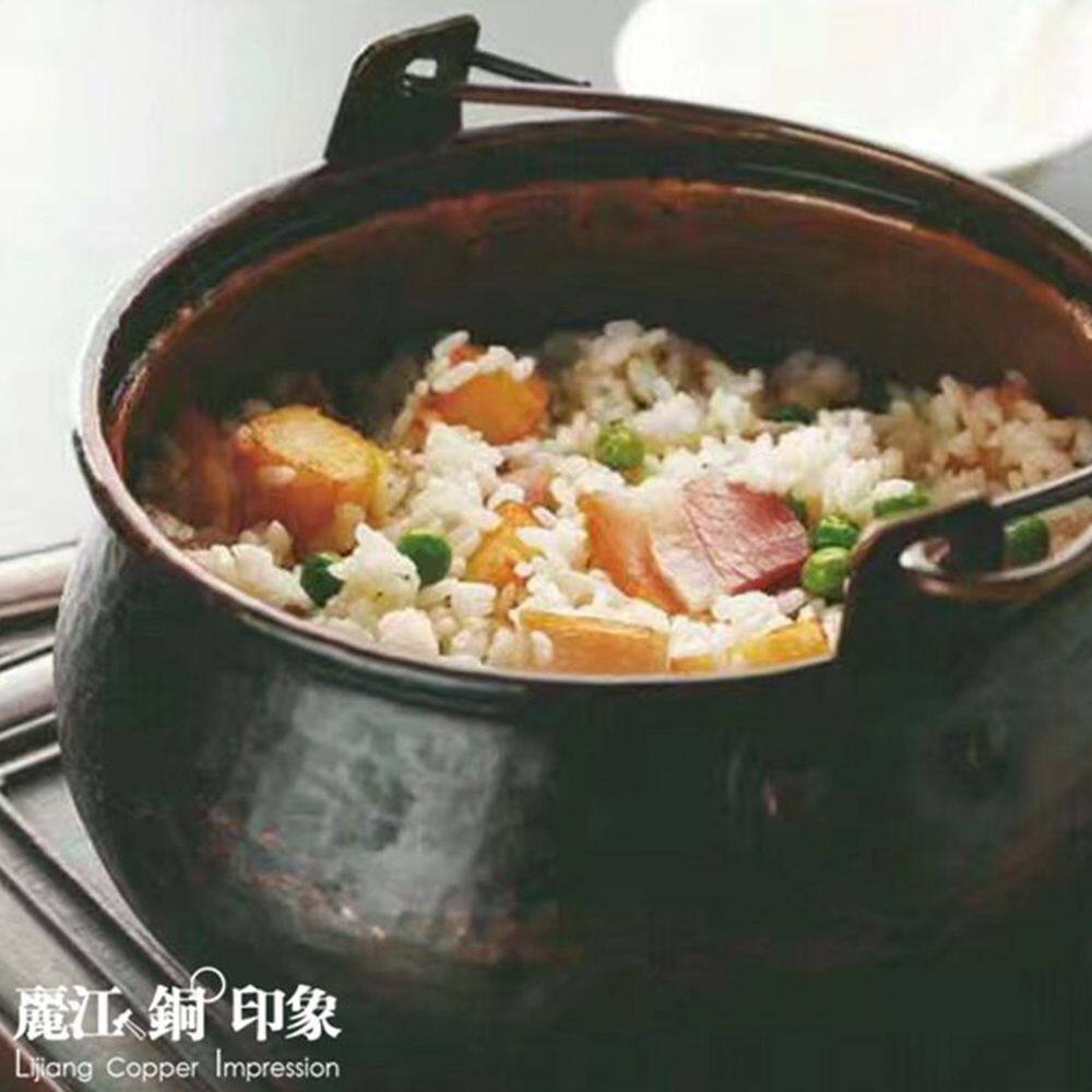丽江铜印象紫铜锣锅铜锅焖饭云南洋芋火腿铜锅焖饭红铜锅紫铜锅