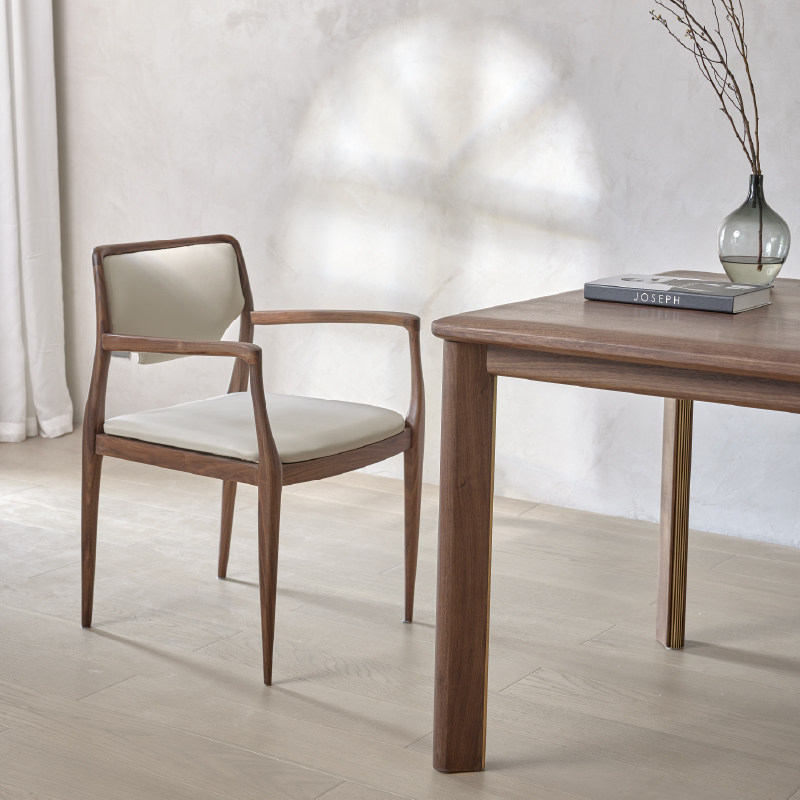 空岛工作台 森若家具 黑胡桃木大板长书桌客厅实木餐桌简约办公桌