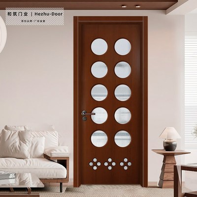 和筑门业复合实木烤漆中古风洞洞门定制室内卧室房间门套装实木门