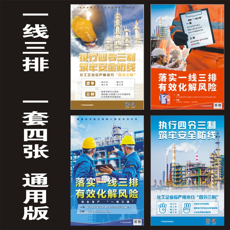 一线三排标识牌应急管理主要风险隐患管控措施企业安全生产海报包