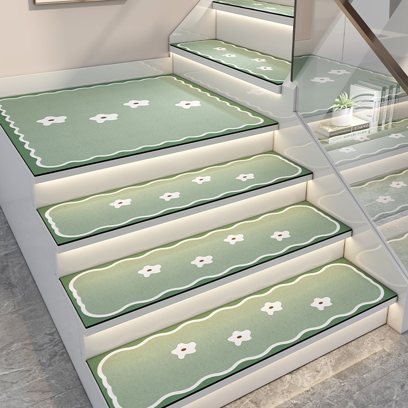 高端木楼梯踏步垫可擦洗pvc免胶自粘家用防滑地垫大理石台阶地毯