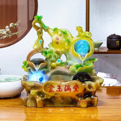桌面家XGV假山招财室流水摆件居创意喷泉客办公乔迁开业礼品厅加