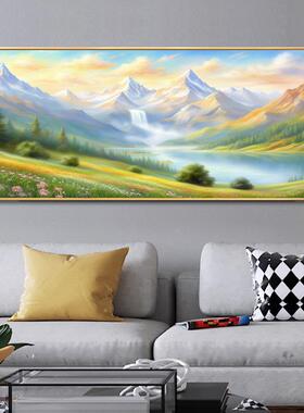 景金山聚宝盆风景山HT-20259水沙挂画画客厅发背墙装饰纯手绘油画