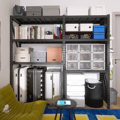 色黑三层货架多层空式洞洞板阳行李台拉下杆JAK箱收纳架