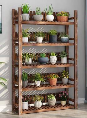 花实架子阳台装架饰厅落地式木多肉绿萝置物室内OAN花盆多层植客