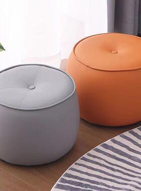 QAU小板凳子家用矮凳圆坐墩简约换凳客厅沙发鞋茶方凳南瓜实几木