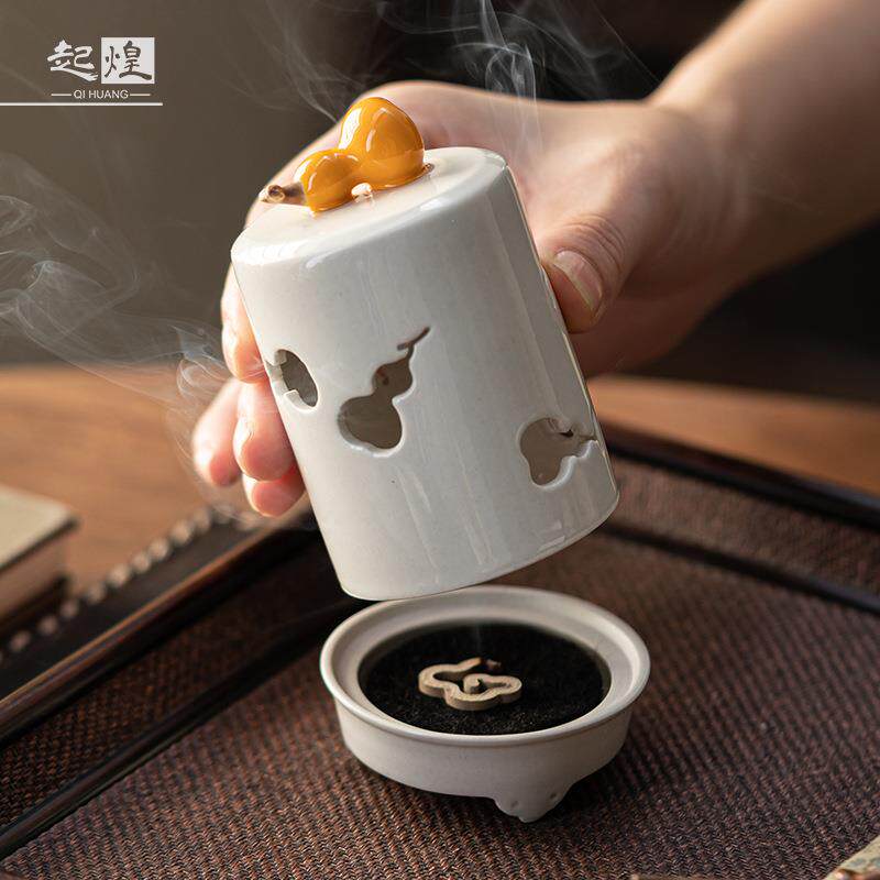 草室木灰芦香炉陶瓷内禅意688804盘香茶炉葫禅意茶室香薰炉香道道