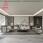 现代新中GT5实木艺沙发厅轻奢样板房别墅高藤端民客宿式 禅意家具