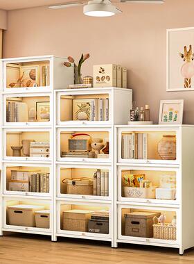 钢制书带柜玻璃门柜儿童书架家用客厅储艺68774物防尘展示柜铁置