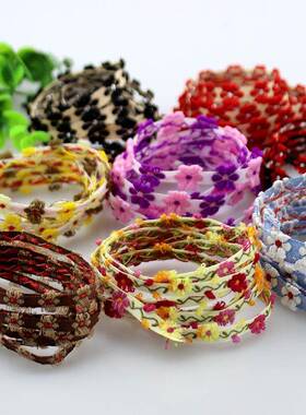 多色复古精致立体小民CDP花风织带饰品DIY配件服饰装装辅料花族边