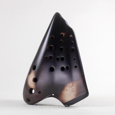 高档yad的陶笛三管无i光白雅素烧中音c调陶笛业型演奏级3管A专C调