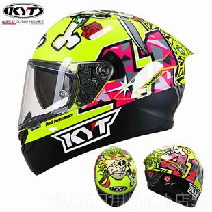 高档KYT全盔摩安托车头盔男双女士镜片跑盔个性酷机街车四季轻便