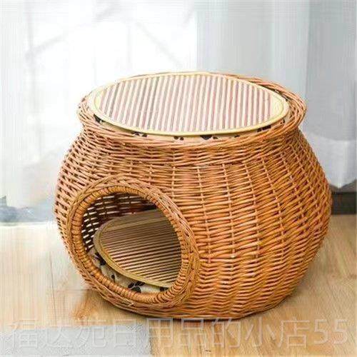 高档藤编猫四通用天凉窝封闭式双层猫屋猫房季子猫别墅猫夏舍猫笼,宠物/宠物食品及用品,猫窝/屋/帐篷/沙发,淘宝优惠券,粉丝福利购,淘宝优惠卷