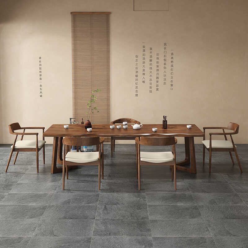 实木泡茶桌椅现代简约大板茶台办公会议室大桌子客厅阳台茶几