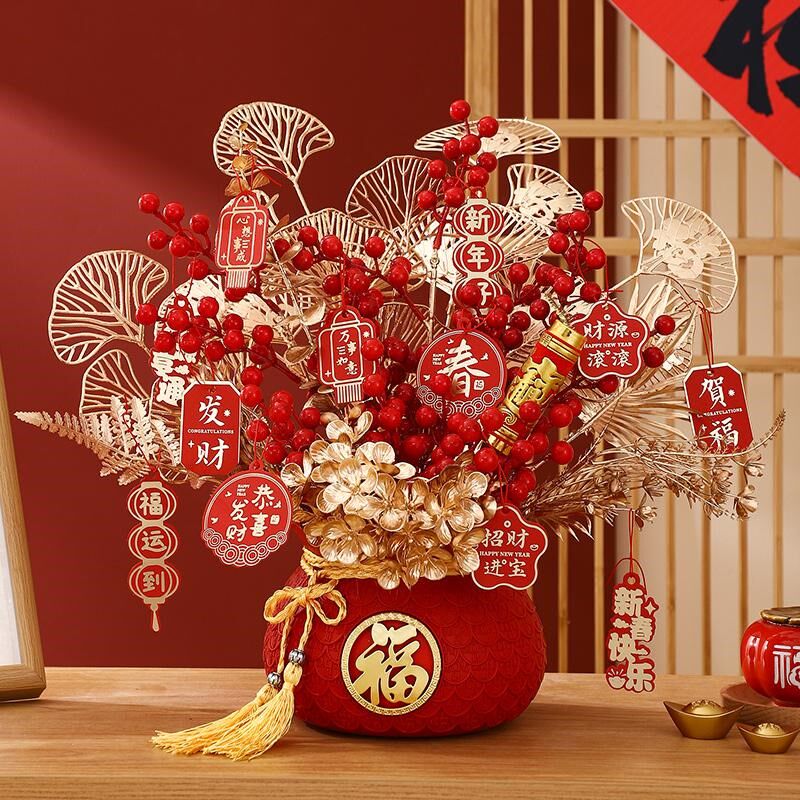 2025新年装饰过年挂件蛇年春节布置生肖挂饰福桶客厅场景用品摆件