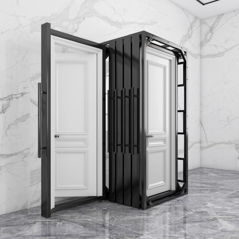 木地板展示架瓷砖抽拉展架木门板材多功能地砖门套旋转推拉展示柜