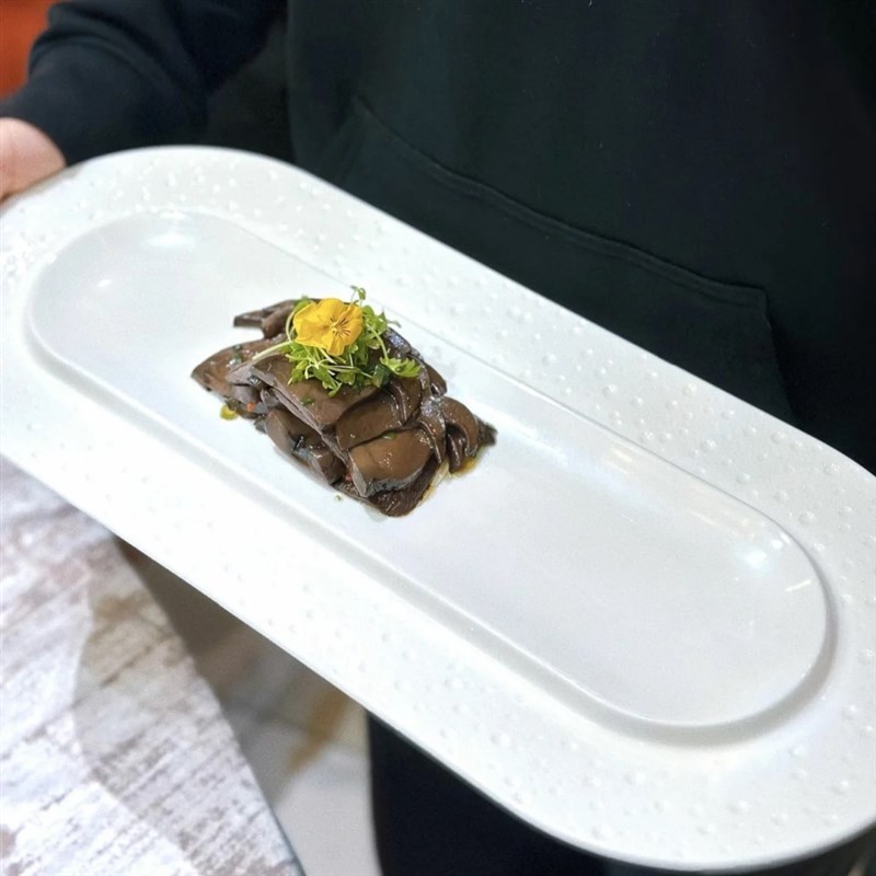 椭圆形长条盘冷菜点心盘分子料理私房菜意境餐厅创意中式陶瓷摆盘