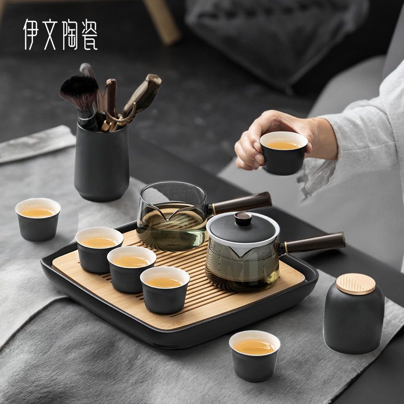 功夫茶具套装家用客厅陶瓷储水茶盘办公室现代高档礼盒2024款送礼