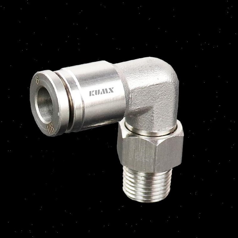 PL气动接头30不锈钢快速接头L型螺纹弯通PLM5 2 1001 弯通