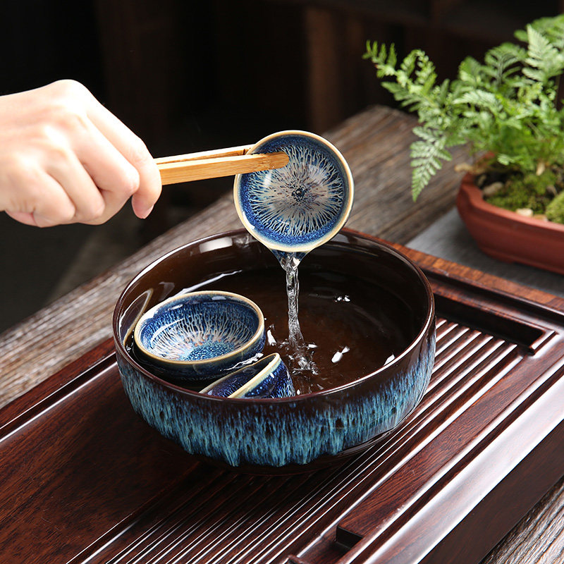 大号窑变茶洗盆器陶瓷水盂洗茶碗家用茶具茶道配件