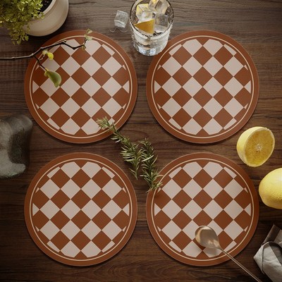法式简约餐桌隔热垫圆形小餐垫免洗防水防油碗垫盘垫水杯垫子