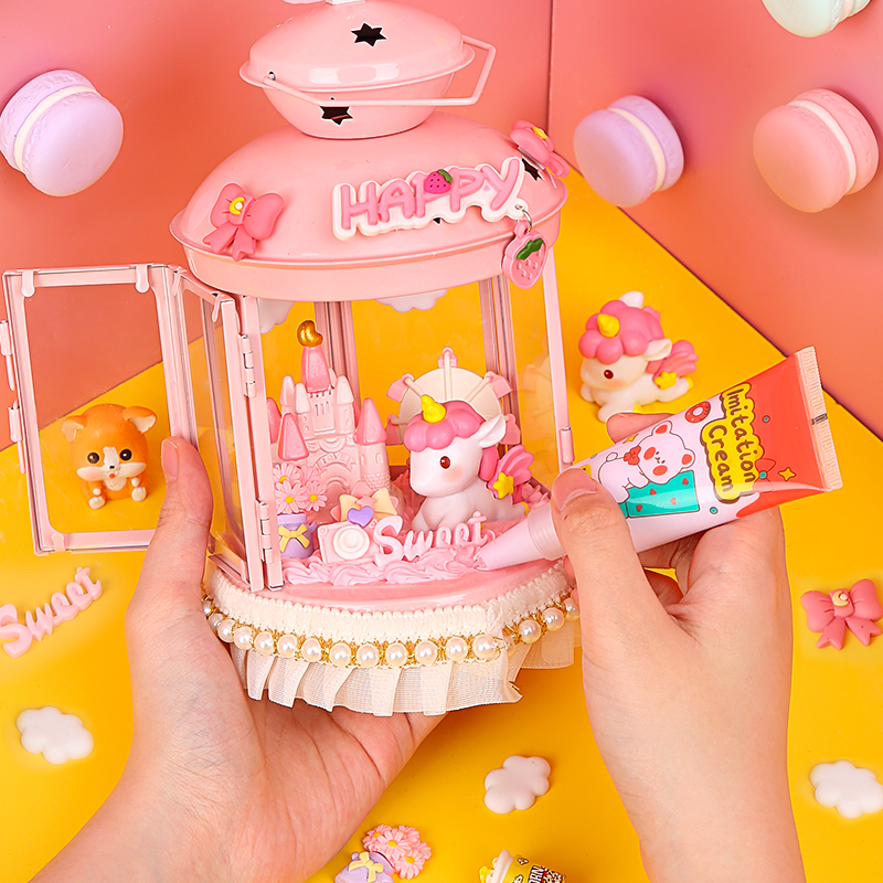 奶油胶小夜灯玩具女孩手工儿童diy制作材料包子女童6岁创意粘贴画
