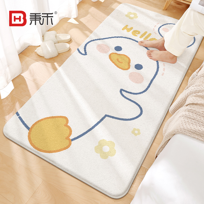 儿童卧室门口地垫2024新款房间床边地毯家用书房客厅床前毛绒垫子