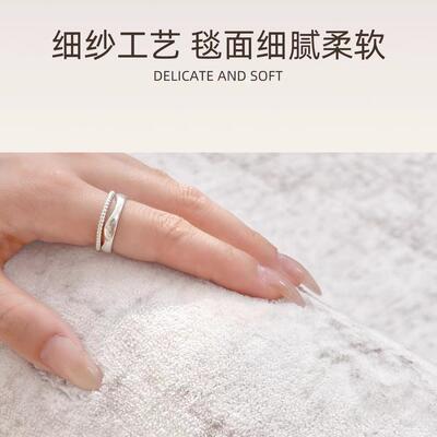 羊绒地毯客厅短绒地毯耐脏易床s打理轻n奢沙细纱仿羊发茶几i卧室