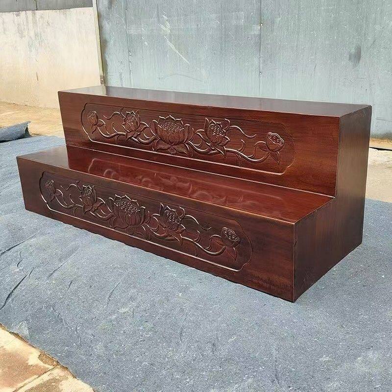 实木佛座供佛财神莲花佛台佛座供台底座观音加高佛台家用托架