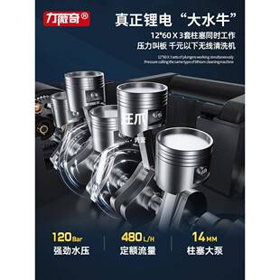 力薇奇无线家洗车机高压水枪器车用用53042便式携充电自吸神锂电