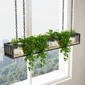 铁创意艺悬花架植物摆架装 饰挂331架吊顶上花盆栽架挂阳台吊篮悬