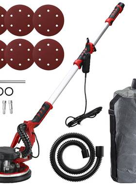 225红色双灯MM墙打磨机墙面腻子壁磨机砂纸机打自墙吸尘带灯长杆