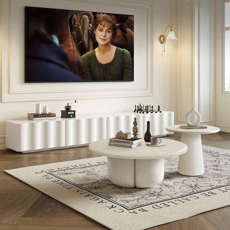 厅法式复古电视柜茶几组合奶油高级感机小风户型家DXE用客落地电