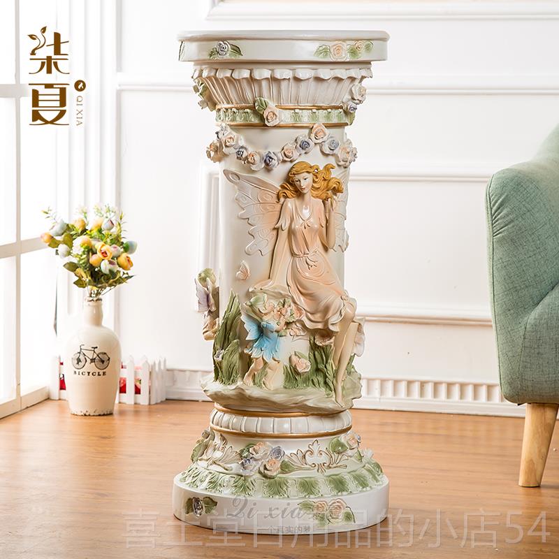 高档客欧式罗马花盆摆件家居装饰工艺品大型厅落地架底座花橱窗柱