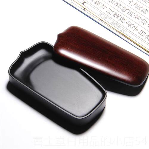 高档正品歙砚 老坑原石砚台 瓣砚 手花工精小宗楷龙尾砚台文房礼