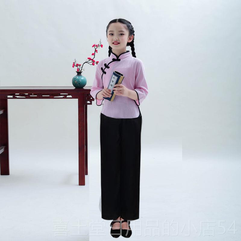 高档小菲鹿儿童民国学生中国风男女山小童中装大唱衣合服装表演出