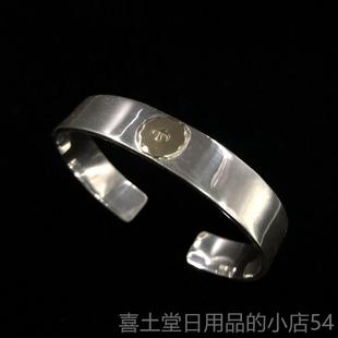 高档思涵银工坊台桥平打手镯 高桥明吾郎星同款 老高鹰印925纯银