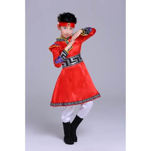 高档蒙古服女儿童蒙舞族蹈服蒙古舞演出服少数民筷子舞装袍少儿女