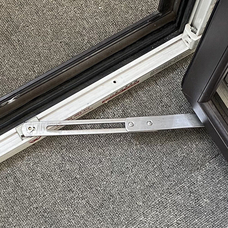 免打孔断桥铝平开窗阻尼风撑内开内倒防风撑杆窗户定位限位器23槽