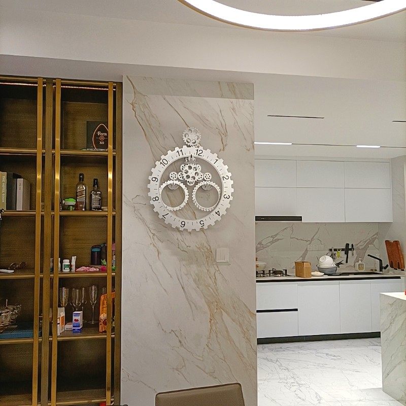 妙刻创意钟日历齿轮挂钟齿轮钟石英钟机械挂钟客厅卧室挂钟静音钟