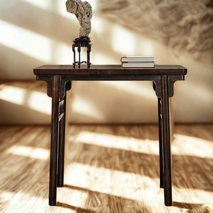 古典苏作红木刀牙小书桌紫光檀画案东非黑黄檀明式家具书房小桌子