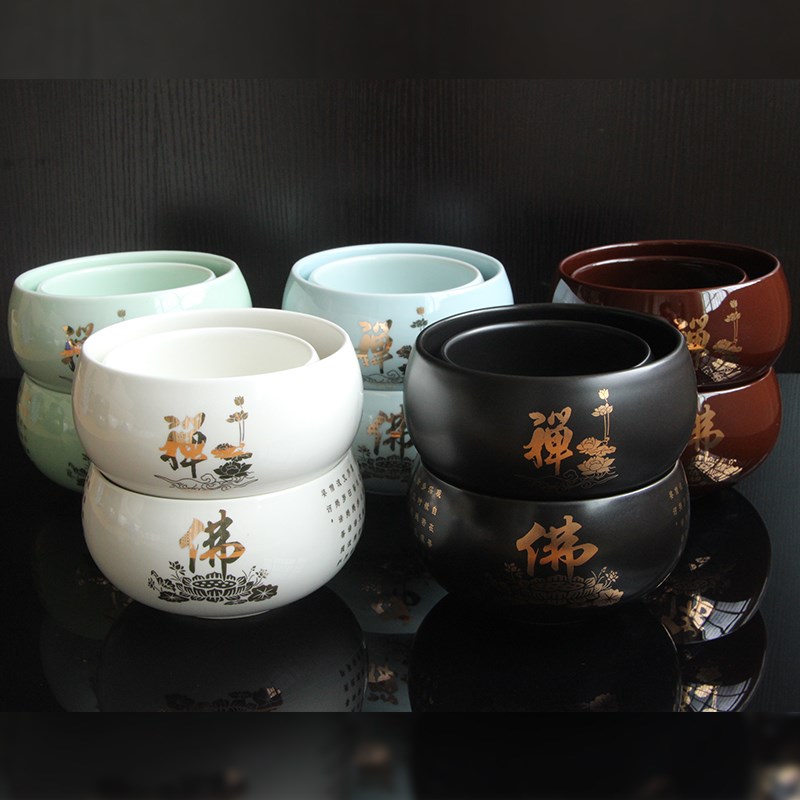 陶瓷碗禅莲花钵盂圆钵窑变僧人居士碗钵传统文化素食碗米饭碗单个