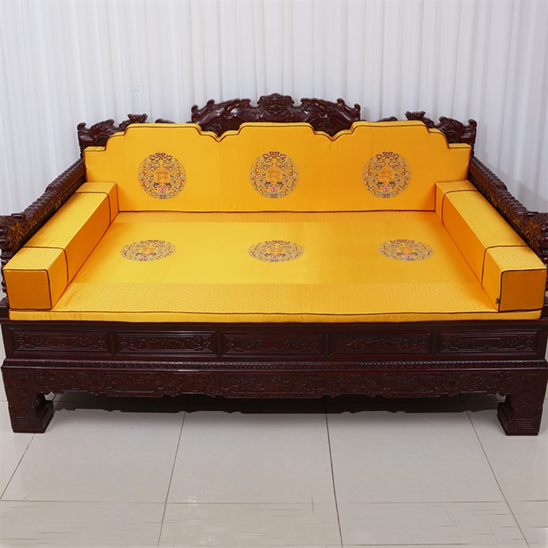 艺必旭中式新古典沙发新款时尚刺绣高档坐垫抱枕罗汉床加厚海绵垫