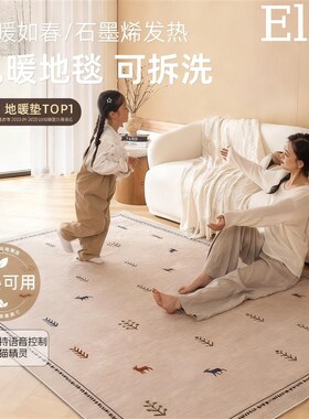 德国Elze客厅电热地毯石墨烯发热可拆洗母婴可用智能温控加热地垫