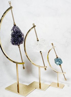 现货五金电镀地球仪型支架工艺礼品摆饰展示架水晶球架子特殊金属