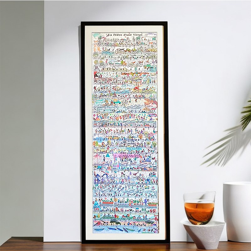 少女的祈祷拼图相框配套框40*120长条金属拼图框实木画框拼图裱框