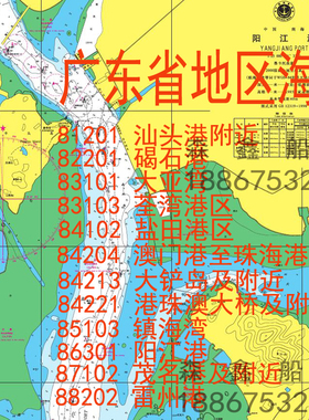 纸质海图广东省地区珠江口南澳岛大亚湾雷州半岛湛江阳江茂名港